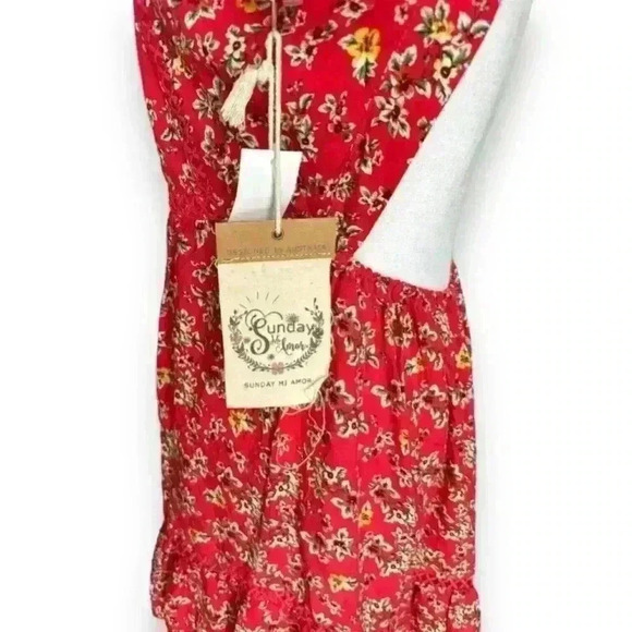 Sunday Mi Amor Floral Halter Dress Size Medium - Picture 5 of 7